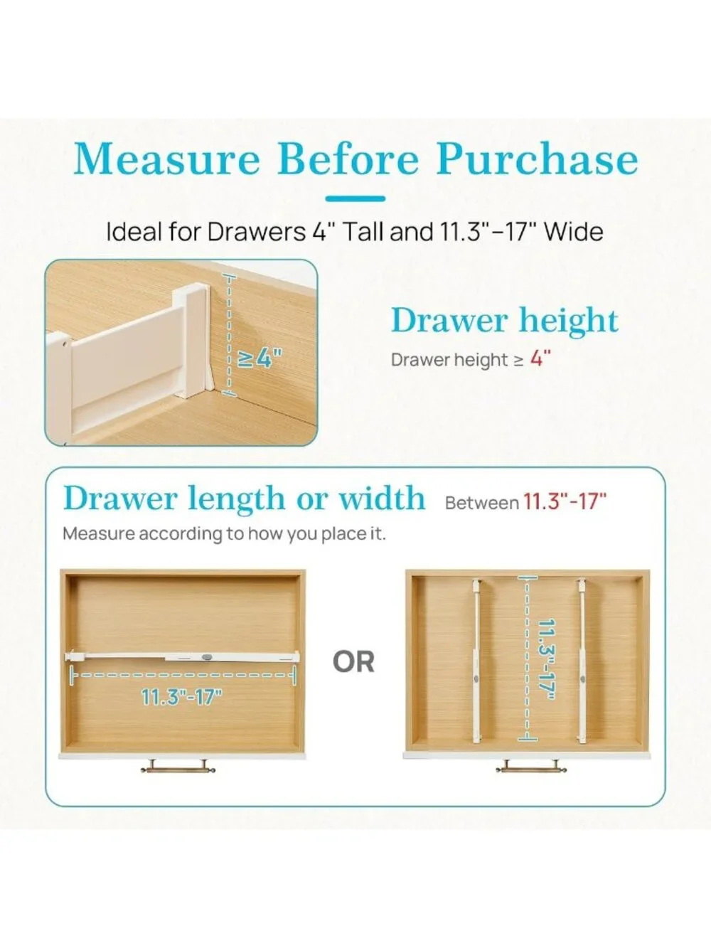 Adjustable Drawer Dividers 8-Pack - Expandable Organizers for Clothes & Storage